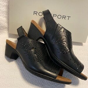 Rockport Cobb Hill Black Open Slingback Sandals Size 8M Brynn Open Sling CH 4829